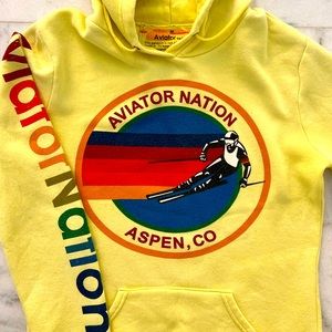 Aviator Nation Aspen Hoodie Sweatshirt Neon Yellow M